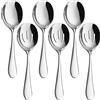 AOOSY Cucchiai da portata x 3, Cucchiai a fessura x 3, 8,7 pollici Utilità in acciaio inossidabile Skimmer avanzato Cucchiai da servizio per banchetti a buffet Cucina Cucina Set di 6
