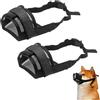 Huybaa 2 Pezzi Museruola per Cane Taglia Media, Museruola Morbida Regolabile in Nylon Traspirante, Antiabbaio, Adatta a Cani di 16-23cm (Nero, L)