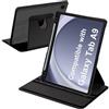 A-BEAUTY Custodia Rotante Compatibile con Samsung Galaxy Tab A9 8.7 Pollici 2023 (SM-X110/X115/X117), Antiurto Trasparente Tablet Cover a 360 Gradi Supporto, Nero