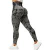 VOYJOY Leggings Senza Cuciture per Le Donne a Vita Alta, Pantaloni da Yoga, Collant Elastici, Nero Grigio, L