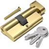 Bwintech Serratura a cilindro europeo da 80 mm (40T/40), in ottone, con 3 chiavi standard, anti-grimaldello, anti-urto, anti trapano, alta sicurezza per porte in UPVC, legno, composito