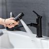 LakeBayMZC Rubinetto Bagno Lavabo alto Con Doccetta Estraibile a 3 Modalità, Miscelatore Lavabo Estraibile, Rubinetti Monocomando Bagno con Doccetta, Aeratore Rimovibile, Senza Piombo,nero opaco
