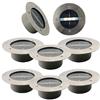 TOSHIN Luci Solari Giardino, 8 Pezzi 3 LED Lampade da incasso a terra, IP65 Impermeabile Luce Sepolta Solare per Decorazione di Esterno, Scala, Paesaggio, Strade (Rotondo, Bianco Freddo)