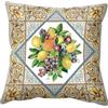 IL MAGGIOLINO | Fodera 40x40 Gobelin con Stampa Frutti Sfondo Oro, Tessuto Doppio, Cerniera Nascosta, Made in Italy