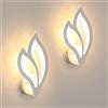 SENQIU 2 Pezzi Applique da Parete Moderno 13W, 3000K Luce Bianco Calda Lampada da Parete LED Interno con Design a Petali, Lampada a Muro LED per Soggiorno Camera da Letto Corridoio
