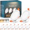 YindaLux Faretti Led da Incasso per Cartongesso, 5W 550LM IP44 Faretti LED Soffitto Dimmerabile, 3000K 4000K 6000K Regolabile Faretti da Incasso 230V Diametro Foro Ø65-75mm, Bianco, Set di 10