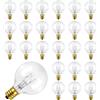 Caldarax 25 Pezzi E12 G40 Lampadina di Ricambio 7 Watt, Bianco Caldo 2200K, AC 220-240V, G40 Globo Ricambio Lampadine Catene Luminose, Decorazione Lampadina per Esterno Garden, Patio, Nuziale, Festa