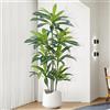 ZEEOZE Albero artificiale 180cm Artificiale Dracaena Pianta Finta Alta con Vaso Nero Piante Finte da Interno Per Interni esterno Soggiorno Camera da Letto Ufficio Casa Corridoio Decorazione (1Pz)