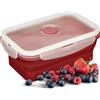Westmark Contenitore salvafreschezza pieghevole per forno a microonde e congelatore, capacità: 750 ml, plastica/silicone, rosso/bianco/trasparente, 21332270