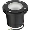 ledscom.de Lampada da incasso a pavimento BOFU per esterni, IP67, orientabile, nera, rotonda, 150 mm Ø, 1x GU10 max. 15W, vetro smerigliato