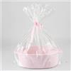 HecticCore Scatola regalo vuota rosa viene fornito con sacchetto regalo e nastro rosa, adatta per baby shower, Pasqua, bomboniere, regali neonati cestino, Cestino in corda di cotone con manici 30x20x12 cm