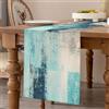 Velvhom Runner Tavola Verde Acqua Autunno Lino Tovaglia da Salotto Moderno Boho Runner da Tavola 33 x 183 cm decorativo per Feste da Pranzo in Cucina Soggiorno Tavolo Festa Matrimonio
