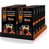 King Cup - 10 Confezioni da 10 Capsule di Caffè Espresso con Caramello, 100 Capsule in Alluminio Compatibili con Sistema Nespresso di Caffè Aromatizzato al Caramello in Capsule Salva Aroma da 5 Gr