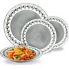 Avilia Piatti - Set Piatti Moderni 18 Pezzi in Porcellana con Decoro Kalos Grigio, Servizio Elegante per 6 Persone