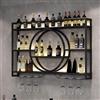 Rmeet Portabottiglie Industriale a Parete, Ripiani in Ferro a 3 Livelli Scaffale per Vino Espositore per Decorazioni per la casa, per Bar, Sala da Pranzo e Cucina,Nero,100*15*80cm