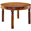MASSIVMOEBEL24.DE Oxford #0333 Tavolo Tondo in Legno di Acacia - Laccato/Marrone Chiaro 140x140x76