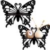 PandaHug 2 mensole angolari a forma di farfalla, in legno, salvaspazio, a forma di farfalla, mensole decorative da parete cava, mensole galleggianti per camere da letto, bagno, cucina, uffici