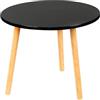 VIIROUD Tavolino rotondo in stile nordico per vetrate con design a bassa altezza, ideale per il balcone del tè pomeridiano, 50 x 50 x 40 cm, nero