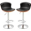 Homcom - Set di 2 sgabelli da bar, design contemporaneo, altezza seduta regolabile 64 - 85 cm, girevole a 360°, in legno nero, imitazione legno