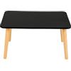 VIIROUD Tavolino da caffè giapponese rettangolare in bambù, tavolino da letto, piccolo multifunzione per divano, letto, 60 x 40 x 32 cm, nero
