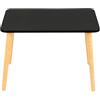 VIIROUD Tavolino da caffè giapponese rettangolare in bambù, tavolino da letto, piccolo multifunzione per divano, letto, 60 x 40 x 40 x 40 cm, nero