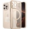 JETech Cover Magnetica per iPhone 16 Pro 6,3 Pollici Compatibile con MagSafe, Traslucido Opaco Retro Sottile Antiurto Cellulare Custodia (Titanio Sabbia