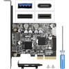 Jorkar Scheda PCIe a USB C 3.2 Gen 2 10Gbps, USB-C + USB-A + Type-E A-Key Pannello Frontale e Connettore Interno 19/20 Pin, Scheda di Espansione PCI-E per PC