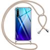 Pnakqil Cover per Xiaomi Redmi Note 8 con Cordino, Trasparente Custodia con Laccio Tracolla Cellulare Girocollo Collana Protettiva per Redmi Note 8 6.3 Pollic, Khaki
