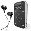 LEMEGA PR1L Radio DAB Tascabile,Radio FM,Radio DAB+ Portatile,Cuffie Incluse,Batteria Ricaricabile,40 Preselezioni, Radio DAB Sportiva con Interruttore Bloccabile.Nero/Argento(Nero Argento)