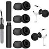 WOFEU 4 paia di auricolari di ricambio per AirPods Pro 1/2 con penna pulizia 3 in 1, Auricolari silicone adatto a Airpods Pro Con 1 penne pulizia(XS/S/M/L)