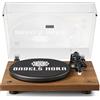 ANGELS HORN Giradischi Vinile, Giradischi Bluetooth, Lettore Vinile con Contrappeso Regolabile e Cartuccia Magnetica e 2 Velocità 33/45 RPM - Legno