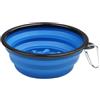 Generic Ciotola portatile per cani e gatti in silicone pieghevole ciotola con gancio pieghevole per cuccioli e cani contenitore di colore solido