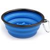 Generic Ciotola portatile per cani e gatti in silicone pieghevole ciotola con gancio pieghevole per cuccioli e cani contenitore di colore solido