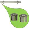 Parpyon® Supporti per corrimano a muro Staffe tubo passamano in Ferro accessori per ringhiere, Reggi Tubi con tasselli e viti prodotto italiano (Tappi 764, Nichel Satinato-764)