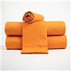 Corredocasa Lenzuola Completo Made in Italy - 100% Cotone Percalle con 3 Volant Eleganti - Set Letto Matrimoniale con Federe Disponibile in Tinta Unita o a Fantasia (Arancione, Una Piazza e Mezza)