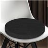 ELYSYSRL Cuscini Rotondi per Sedie Cucina 30/35/40/45/50cm Cuscini per Sedie Antiscivolo per Sedie da Pranzo,Esterno, Giardino, Cucina, Ufficio, Soggiorno(Nero,45x45x5cm Thick)