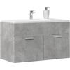 Gecheer Mobile Lavabo Bagno Grigio Cemento 90x38,5x46 cm Multistrato,Mobile Bagno Mobile Base per lavabo,Mobiletto da Bagno,Armadietto Sottolavabo Mobiletto sotto Lavandino per Bagno,P856214