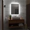 Alasta Boston Specchio da Parete Bagno 90x100 cm Bianco Freddo LED Moderno Specchio Bagno con Luce Specchiera Bagno Illuminata Specchio Bagno LED da Parete