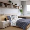 PENSIERI DELICATI Completo Letto Singolo in Percalle 100% Cotone, Completo 160x300 Comprensivo di Lenzuolo Sotto, Lenzuolo Sopra e 1 Federa a due Volant, Made in Italy, Fantasia Sanderson Grigio