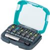 wolfcraft Bit-box con impronta a croce (PH/PZ) / TORX® (T), 7 pezzi I 2979000 I 6 inserti Solid di diverse dimensioni, portainserto incluso