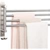 NearMoon Portasciugamani girevole, spesso in acciaio inox SUS304, a 4 bracci, salvaspazio, da parete, con gancio, per bagno, cucina (nichel spazzolato)