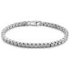 Dankadi Bracciale a maglia veneziana fine 3 mm 5 mm in 925 argento, 5 a 9 pollici, catena a forma di scatola quadrata rotonda, con chiusura morbida, rolo sottile, dorata, design italiano, regalo