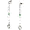 Nomination® - Orecchini Ciondolo Quadrifoglio, Collezione Gioie Lunghi in Argento 925, Cubic Zirconia e Giada, Portafortuna Eleganti, Finitura Brillante, Idea Regalo Donna, Confezione Originale