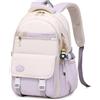 Clufar Zaino Scuola Media Ragazza Impermeabile Zaino Donna Sportivo Multi-tasca Zaini Scuola Superiore Ragazzo Zainetto Superiore 15.6 Porta PC per Sport Trekking Lavoro,Viola