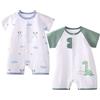 ACMEDE Neonato Pagliaccetto Tutina di Cotone Manica Corta Body Estivo Playsuit Unisex Dinosauro Panda Tuta Pigiama Neonati Pagliaccetti Snap-Up Bimbo 0-18 Mesi, Pacco da 2 (12-18 mesi, 2Packs)