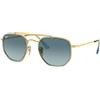 Ray-Ban 0RB3648M Occhiali da Sole, Blu (Gold), 52 Unisex-Adulto