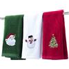BYAWAY Set di asciugamani natalizi per bagno, cucina, 63,5 x 40,6 cm, decorazione per le vacanze, strofinacci per le dita, ultra morbidi e altamente assorbenti, 100% cotone, set regalo (verde, bianco, rosso)