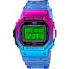 TONSHEN Orologi da Polso da Femmina Fashion Colorato Impermeabile LED Elettronico Allarme Cronometro Data Doppio Tempo Outdoor Sportivo Digitale Plastica Orologio (Blu)