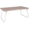 CONFORTIME Tavolo Pieghevole in Legno 52x30x23 cm con Gambe in Metallo Bianco, Tavolino Portatile per Letto, Divano, Colazione o Computer, Scrivania Compatta per Casa e Studio