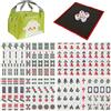 Foppla Mini Mahjong, set di 144 piastrelle Mahjong con tappetino Mahjong, giochi tradizionali cinesi Mahjong, gioco mahjong portatile leggero per il tempo libero in famiglia e viaggi